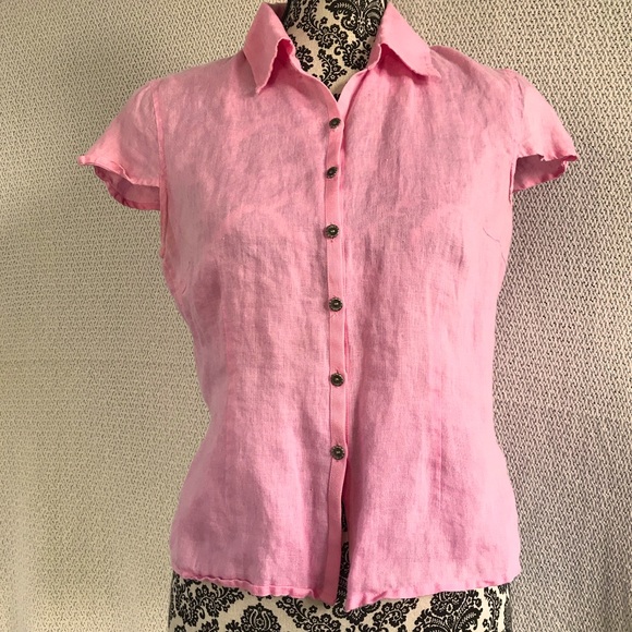 🎁BOGO Linen top w/ gorgeous buttons